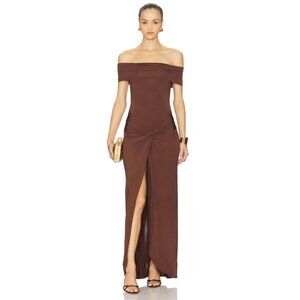 chinese dress ladies Marcella | Amia Maxi Long Sleeve Dress in Black | Women's Size Large | Sheer European Jersey